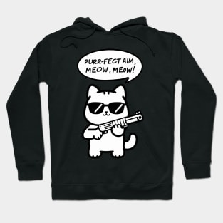 Cat Themed Clay Pigeon Shooting funny gift Hoodie